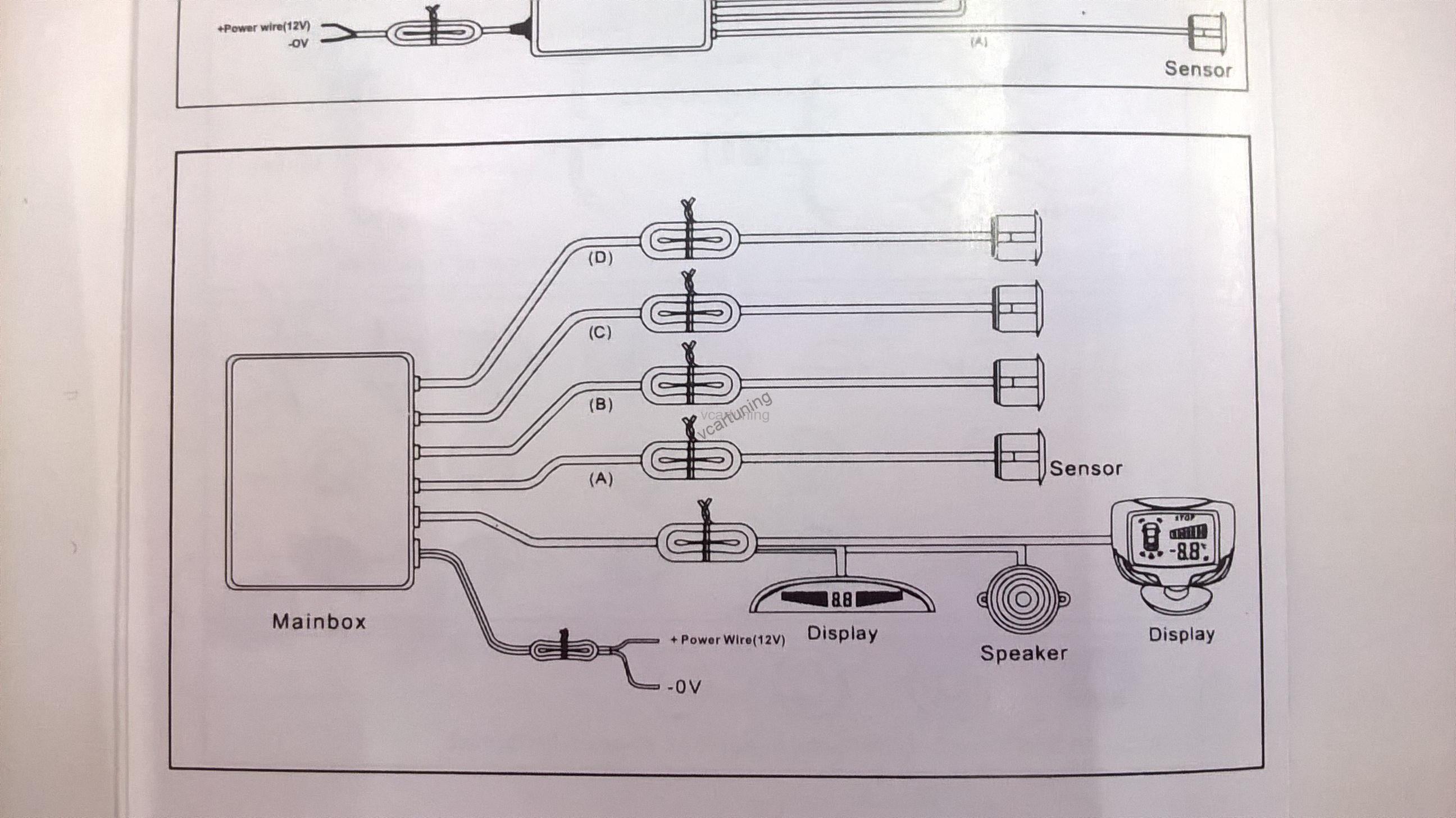 PARKOVACÍ ASISTENT LED, 4 senzory/černe.