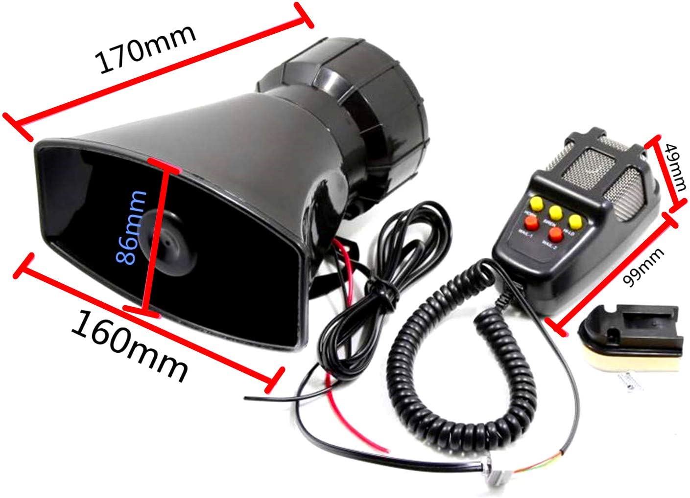 Megafon do auta se sirénou 12V, 100W