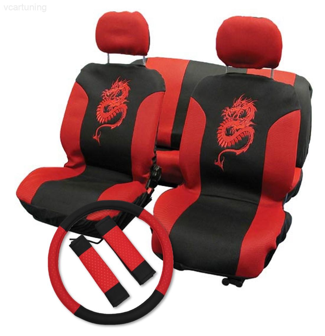 Autopotahy Dragon červené - univerzální