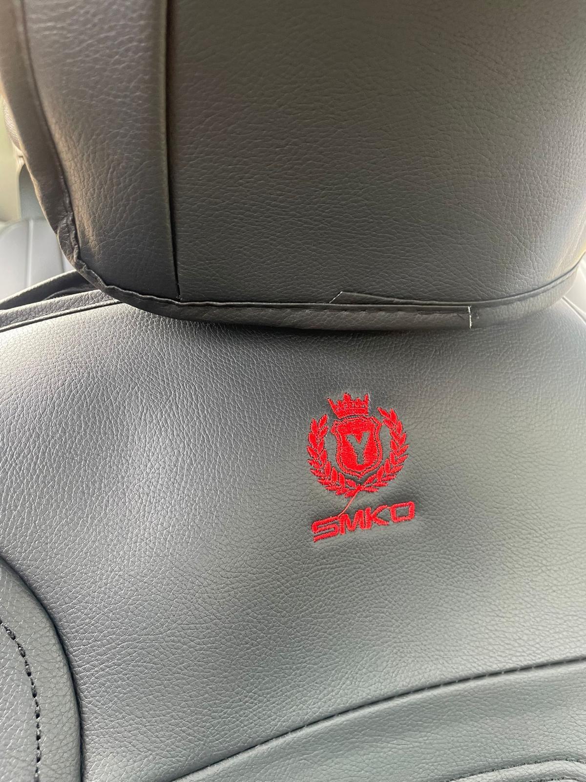 Autopotahy PU kožené s bederní opěrkou a děleným zadním sedadlem černá 